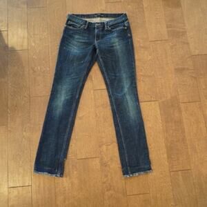 Ralph Lauren Straight Leg Low Rise Distressed Jeans Blue Womens Size 23